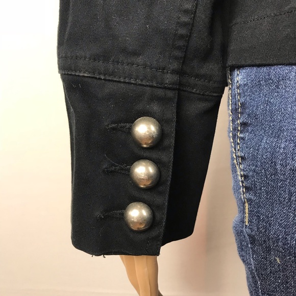 FB Military Black Blazer Jacket Silver Buttons M - Picture 8 of 8